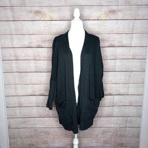 PACT Airplane Cardigan Dark Heather Gray Sustainable Organic Cotton L/XL